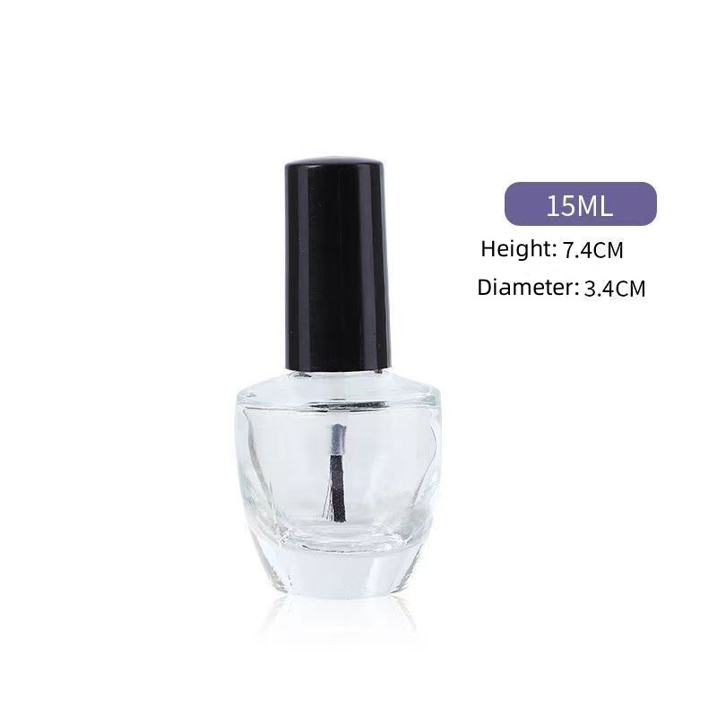 Bouteille de vernis à ongles ronde en verre de 5 ml